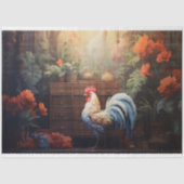 Mousseline Rooster Aquarelle 1 Papier de découpage (Recto)