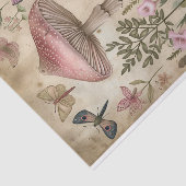 MOUSSELINE ROSE FORÊT MUSHROOMS DÉCOUPAGE TISSU PAPIER (Détail)