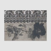 ROSE NOIR LACE NOIR HALLOWEEN Tissu Papier