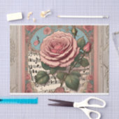 Mousseline Rose vintage papier de découpage (Artisanat)