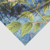 Mousseline Rose vintage Papier de fond découpage bleu (Détail)