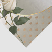 Mousseline Roses blanches Coeurs d'or Papier de tissus (Détail)