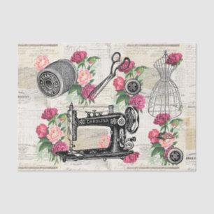 Mousseline Roses roses roses à coudre Vintages Papier de tiss