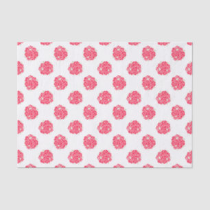 Mousseline Roses rouges sur papier de tissu blanc