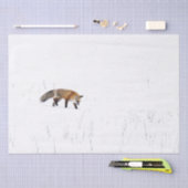 MOUSSELINE ROUGE FOX SUR PAPIER EN TISSU DE NEIGE (Artisanat)