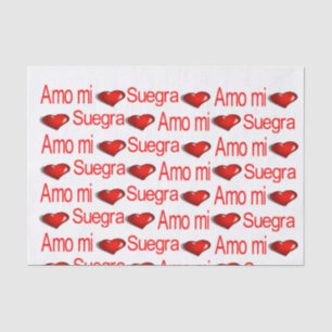 Mousseline Saint Valentin Tissu Papier Amo mi Suegra Coeurs