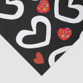 Mousseline Saint Valentin Tissu Papier Coeurs (Détail)