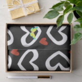Mousseline Saint Valentin Tissu Papier Coeurs (Cadeau)