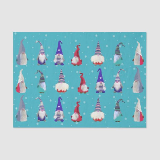 Mousseline Scandi Gnomes Noël #2 Papier Tissu (Recto)