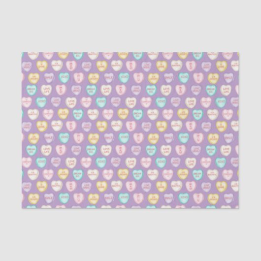 Mousseline Self Love Candy Hearts - Purple Tissue Papier (Recto)