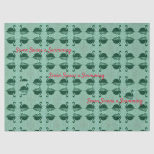 Mousseline Sept cygnes une nage Papier Tissu de Noël