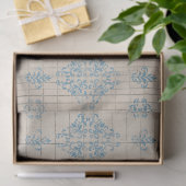 Mousseline Série de papier bleu éphémère design 8 (Cadeau)