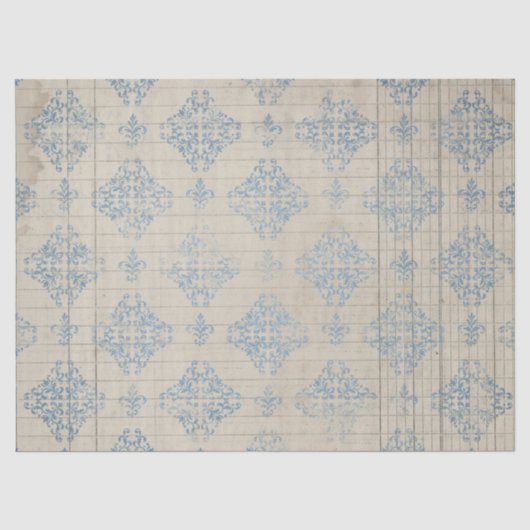 Mousseline Série de papier bleu éphémère design 8 (Recto)