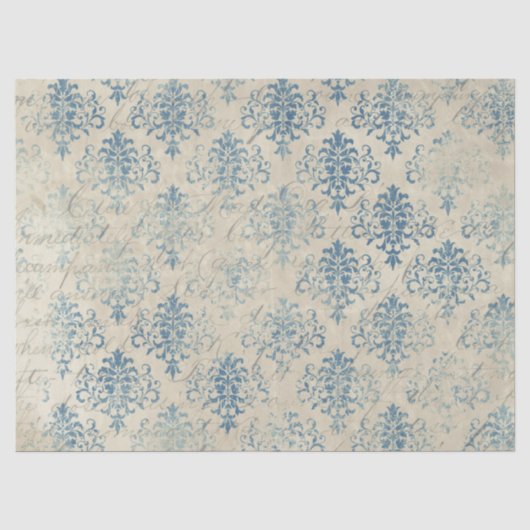 Mousseline Série papier bleu éphémère design 19 (Recto)