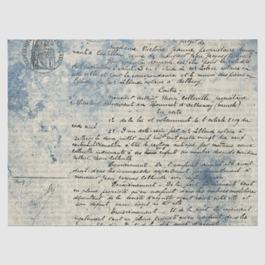 Mousseline Série papier bleu éphémère design 9 (Recto)