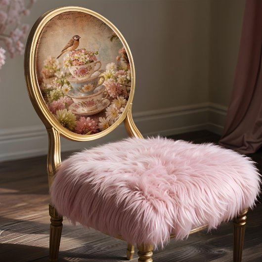 Mousseline Shabby Chic Bird Teups Découpage Papier Tissu