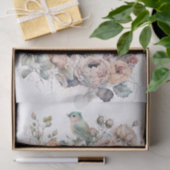 Mousseline Shabby chic oiseau et papier rose (Cadeau)