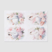 Mousseline Shabby Chic Swan Collage 1 papier décolpage (Recto)