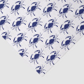 Mousseline Silhouette de crabe #2 Dessin Papier Tissu Bleu (Détail)