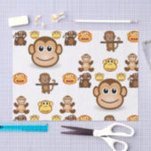 Mousseline Singes en papier de tissu décoratif (Artisanat)