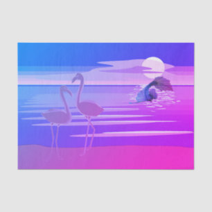 Mousseline Sirène et papier de tissus de Flamant rose