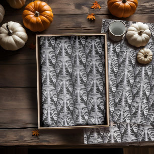 Mousseline Skeleton Cage Motif Halloween Tissu Papier