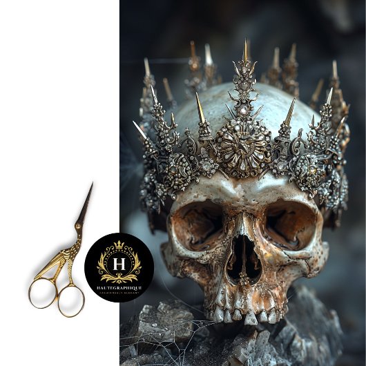 Mousseline Skeleton gothique Skull Decoupage papier de tissus