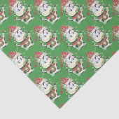Mousseline Snowbell la vache papier de tissu vert de Noël (Détail)