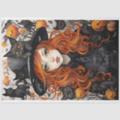 Mousseline Sorcière fille 3 Halloween papier découpage (Recto)