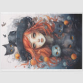 Mousseline Sorcière fille 4 Halloween papier découpage (Recto)