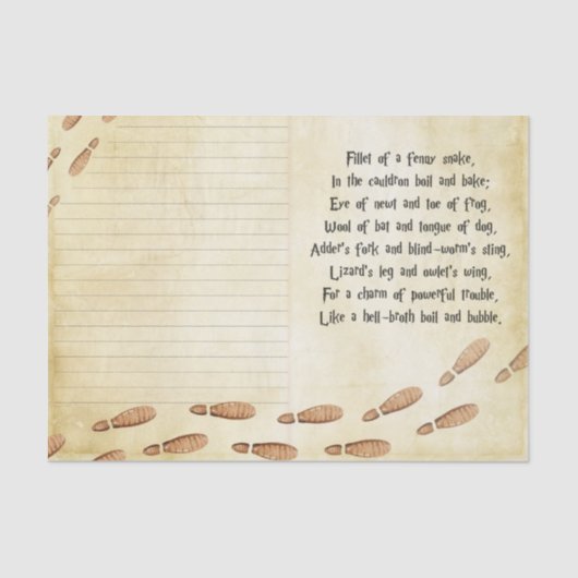 Mousseline Sorcière magique en papier de découpage (Recto)