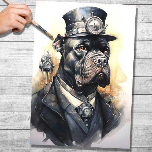 Mousseline Steampunk Cane Corso 6 Papier découpage