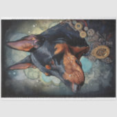 Mousseline Steampunk Doberman 4 papier découpage (Recto)