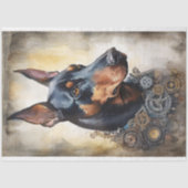 Mousseline Steampunk Doberman 6 Papier de découpage (Recto)