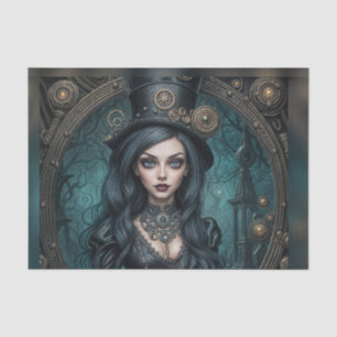 Mousseline Steampunk Goth Goddess Femme Découpage Papier