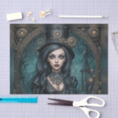 Mousseline Steampunk Goth Goddess Femme Découpage Papier (Artisanat)