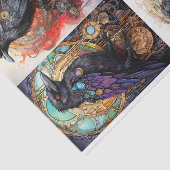 Mousseline Steampunk Raven Collage 1 papier décolpage (Détail)