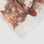 Mousseline Steampunk Woman 5 papier découpage (Détail)