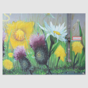 Mousseline Street Art Flowers Urban 15 Découpage Papier Tissu