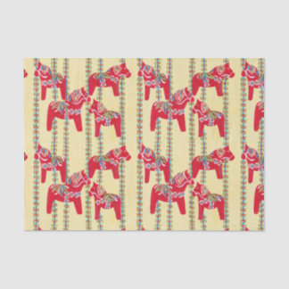 Mousseline Suédois Dala Horses papier papier Tissu
