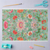 Mousseline Superbe papier découpage floral turquoise (Artisanat)