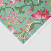 Mousseline Superbe papier découpage floral turquoise (Détail)