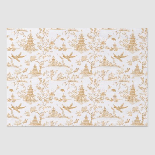 Mousseline Temples d'or Chinoiserie Tiuuse Papier (Recto)