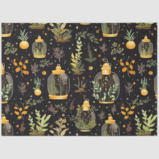 Mousseline Terrariums Boho avec papier de fond de découpage P (Recto)