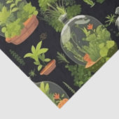 Mousseline Terrariums botaniques sur papier de tissus noirs (Détail)