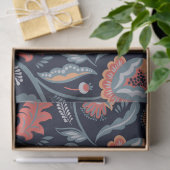 Mousseline Tissu ou papier découpage - Boho Bold Floral Blue (Cadeau)