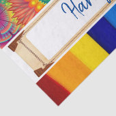 Mousseline Tissu Papier à papier rayures florales (Détail)