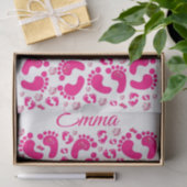 Mousseline Tissu Papier Bébé Pieds Fille Eléphants (Cadeau)