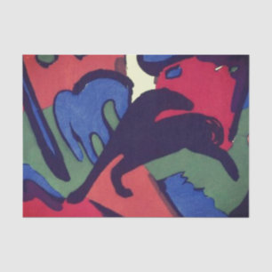 MOUSSELINE TISSU PAPIER FRANZ MARC HORSES