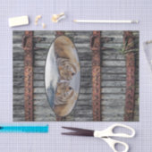 Mousseline Tissu Papier Loups Bois (Artisanat)